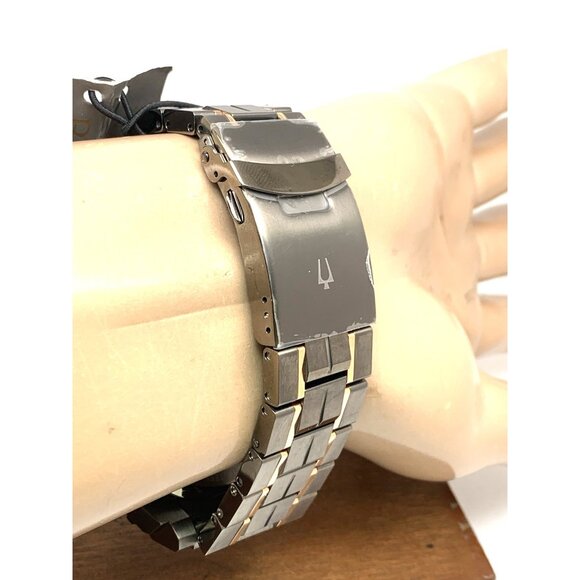 Bulova Men's Watch Precisionist 98D149 Quartz Diamond Dial Rose Gold Gunmetal - Picture 11 of 15